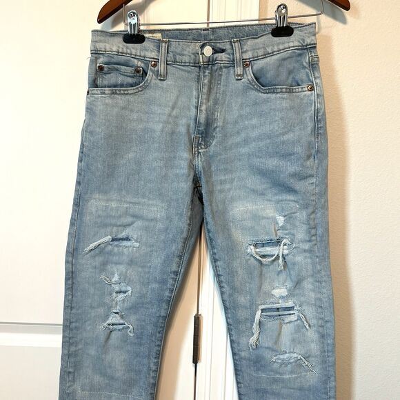 Levi's Premium Quality Men's 512 30x29 Relaxed Skinny Fit Distress Jeans Denim - Picture 2 of 11
